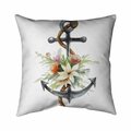 Begin Home Decor 26 x 26 in. Anchor with Flowers-Double Sided Print Indoor Pillow 5541-2626-MI87